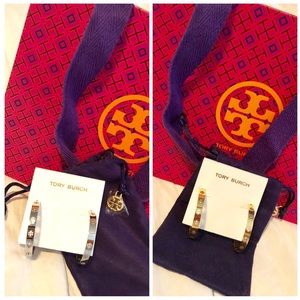 TWO pairs, Authentic Tory Burch earrings/hoops